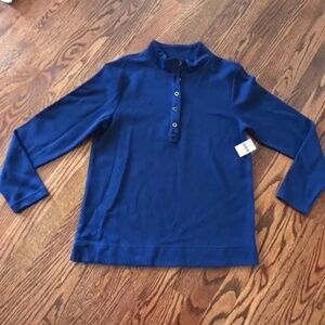 WOMEN'S COLDWATER CREEK BLUE LONG SLEEVE SOFT HENLEY PULLOVER SHIRT Sz S SMALL 8